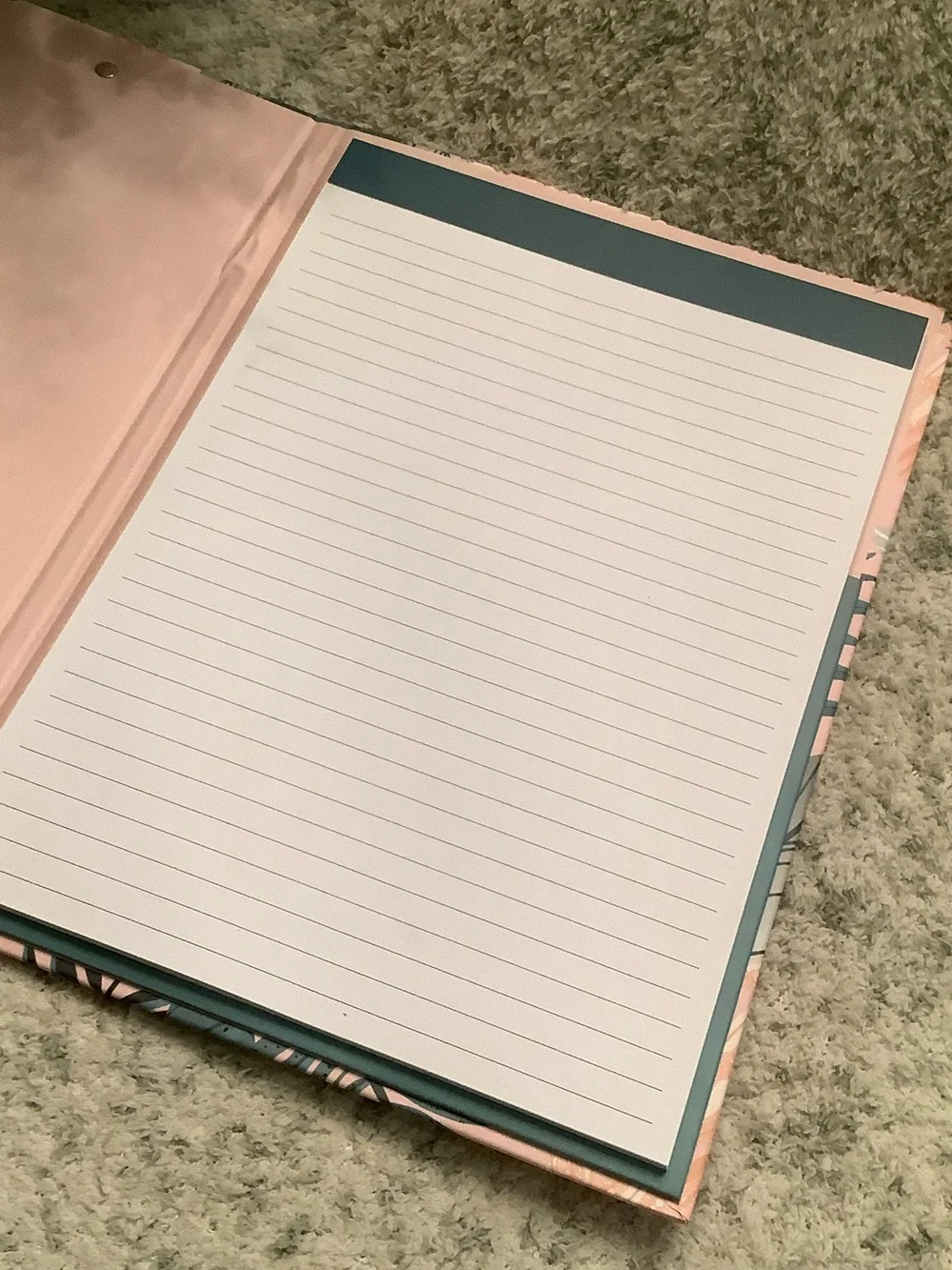 Tropical Leaf Pattern Clipboard Notebook Portfolio- Pink & Teal NWT 12.50” x 9”